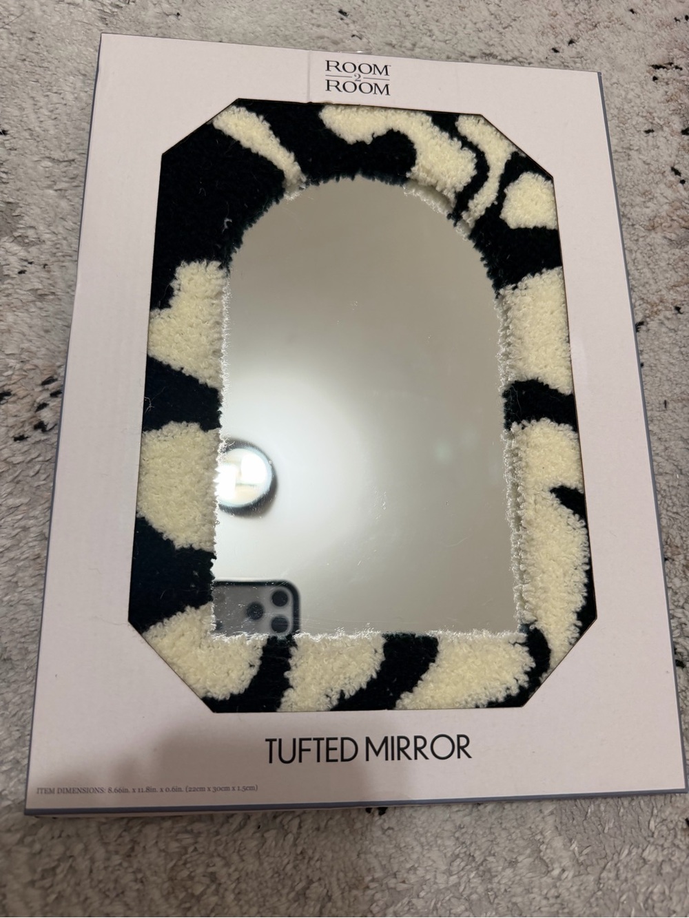 Black & Cream Tufted Mirror